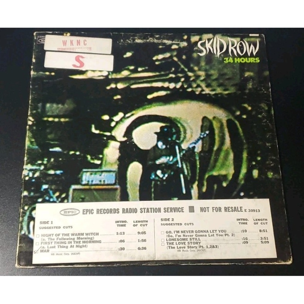 SKID ROW 34 HOURS LP gate ORIG '71 PROMO